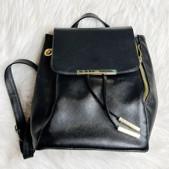 Kalklaguo Zip Up Mini Back Pack Black & Gold